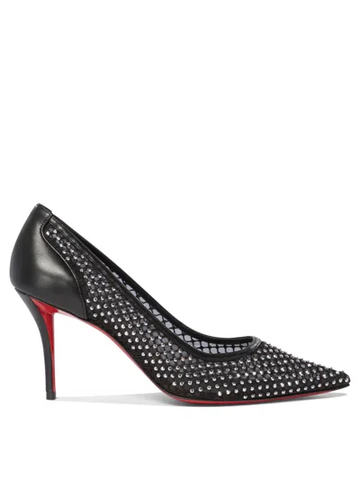 Christian Louboutin Apostropha Mesh Strass Heeled Shoes Black