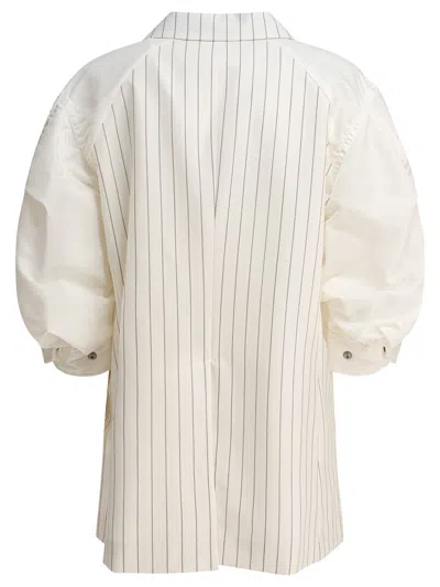 Sacai Balzer Double-breasted Wool And Silk Jackets White In White
