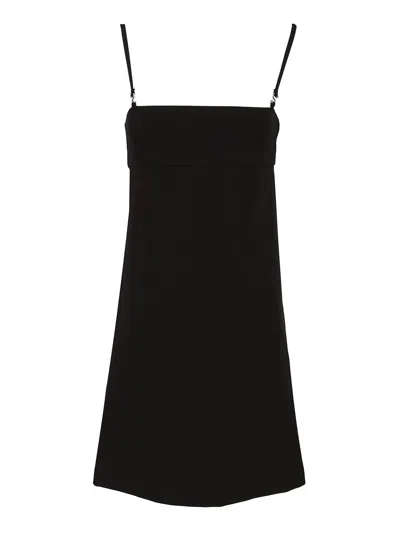 Sportmax Bambina Spaghetti Strap Mini Dress Jersey Dresses Black In Black