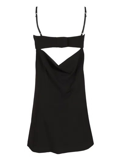 Sportmax Bambina Spaghetti Strap Mini Dress Jersey Dresses Black In Black