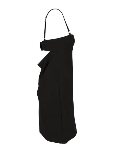 Sportmax Bambina Spaghetti Strap Mini Dress Jersey Dresses Black In Black