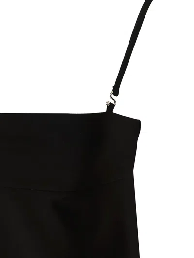 Sportmax Bambina Spaghetti Strap Mini Dress Jersey Dresses Black In Black