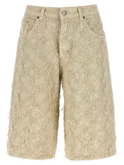 Haikure 'becky Fur Denim' Shorts In Neutral