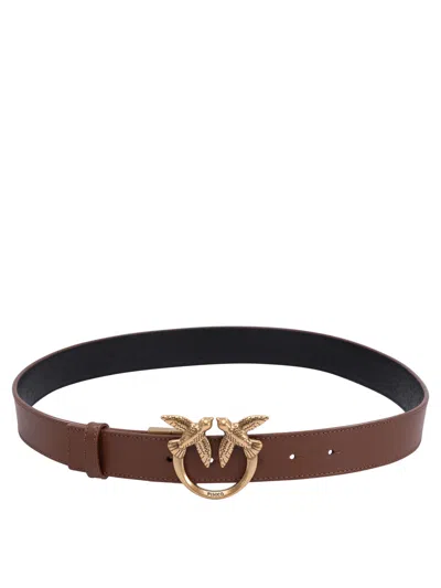 Pinko Love Birds High Leather Belt 4cm