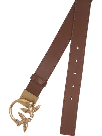 Pinko Love Birds High Leather Belt 4cm