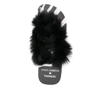 Havaianas X D&g Black  White Slippers