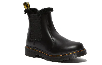 Dr. Martens' Dr.martens 2976 Leonore Faux Fur Lined Chelsea Boots 'dark Grey' In Black