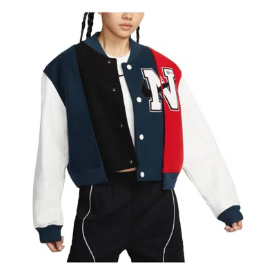 Nike (wmns)  Women By Yoon Oversized Varsity Jacket Asia Sizing 'black Navy White'
