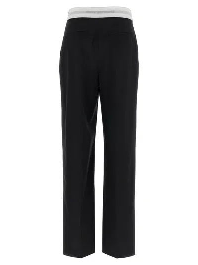Alexander Wang High Waisted Pleated Pant With Logo Elastic Clothing