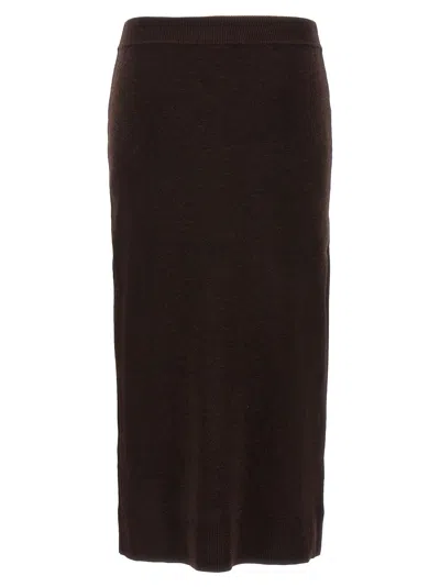Victoria Beckham Wool Blend Button Detailing High Waist Skirt In Black