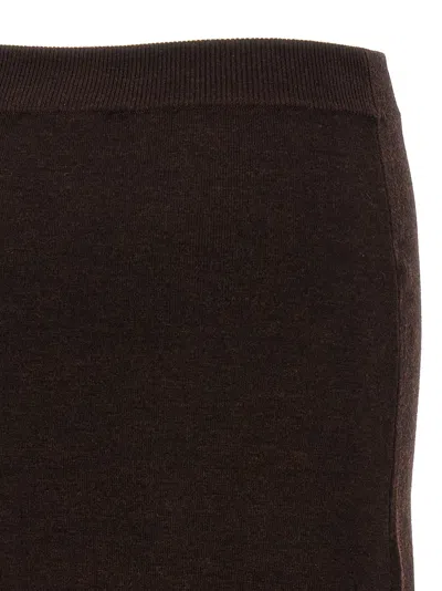 Victoria Beckham Wool Blend Button Detailing High Waist Skirt In Black