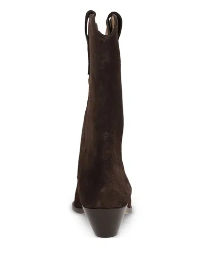 Isabel Marant Ankle Boots In Luxurious Calf Velvet Leather With Sleek Design And Quality Finish In Brown
