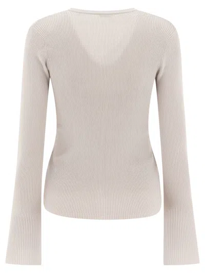 Aspesi Cardigan In Cotone Con Scollo A V Knitwear White