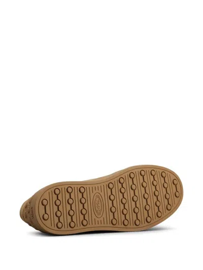 Tod's Low-top Round Toe Rubber Sole Sneakers In Brown