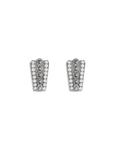 Self-portrait Self Portrait 'multi Crystal' Earrings In Gray