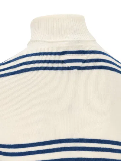 Prada Mens  Stripe-print Turtleneck Wool Jumper
