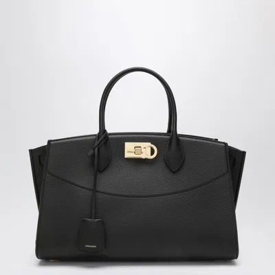 Ferragamo Large Soft Studio Tote Bag In Black