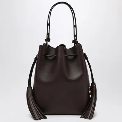 Valentino So Seau Tasseled Leather Bucket Bag In Brown