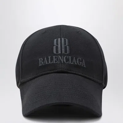 Balenciaga Nano Logo Embroidered Baseball Cap In Black