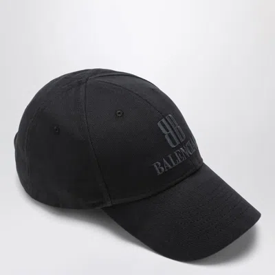Balenciaga Nano Logo Embroidered Baseball Cap In Black