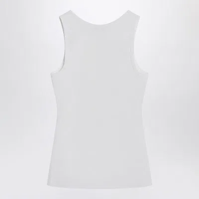 Balenciaga Logo-intarsia Sleeveless Tank Top In White