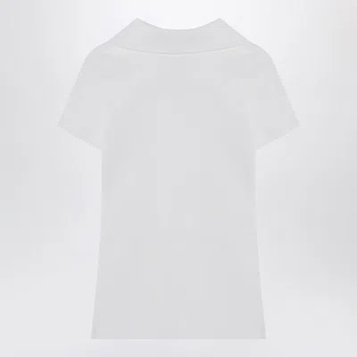 Balenciaga Fitted Viscose Blend T-shirt With Logo Embroidery In White