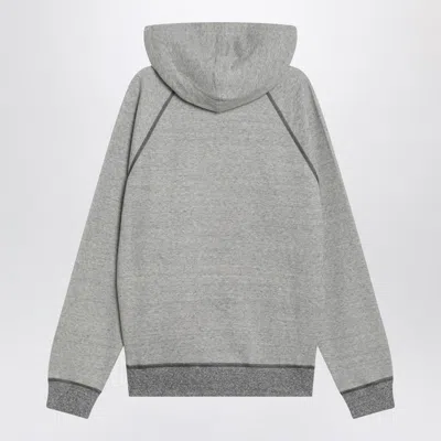 Chloé Hooded Cotton Blend Sweatshirt With Kangaroo Pocket In Gray