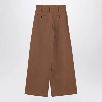 Chloé Brown Palazzo Pants In Cotton Women In Brown