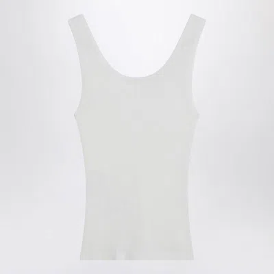 Chloé Ribbed Tank Top With Logo In White