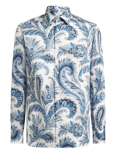 Etro Floral Paisley Button-up Shirt In Blue