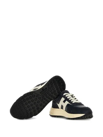 Hogan Hyperlight Lace-up Sneakers With Technical Fabric Inserts In Neutral