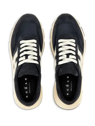 Hogan Hyperlight Lace-up Sneakers With Technical Fabric Inserts In Neutral