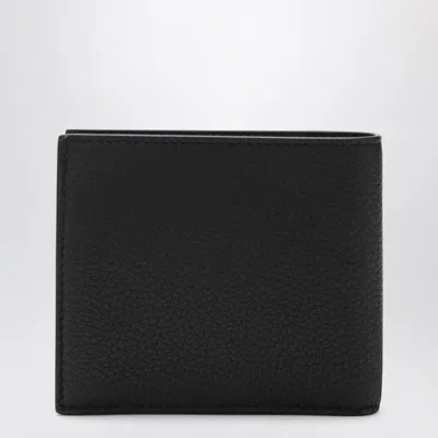 Balenciaga Black Bi-fold Credit Wallet In Hammered Leather Men