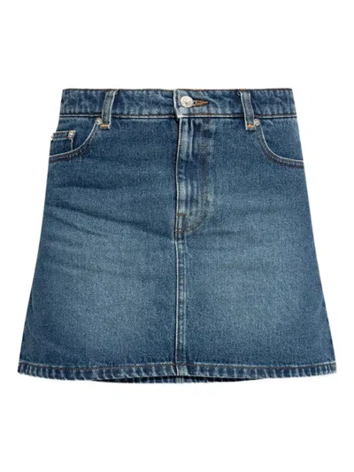 Apc A.p.c. Moss Denim Mini Skirt In Blue