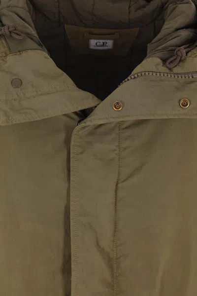 C.p. Company C.p.company Hooded Cotton Parka In Green