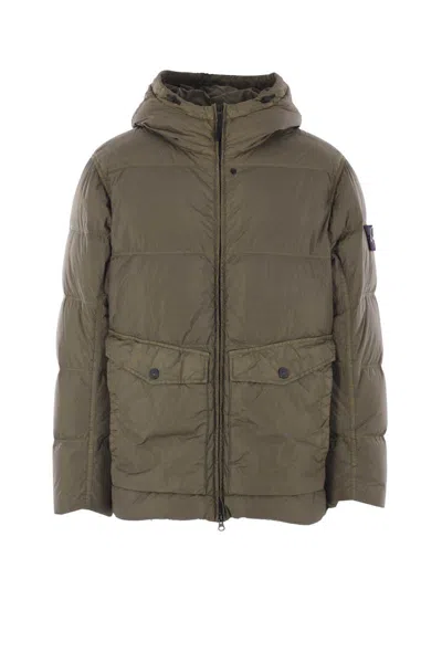 Stone Island Crinkle Reps Ny Jacket Badge In Green