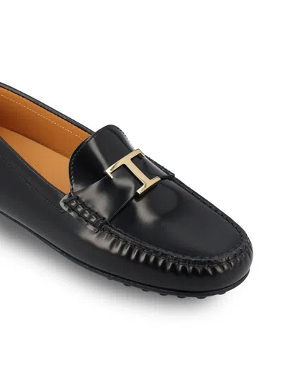 Tod's 10mm Gommino Leather Loafers In Black