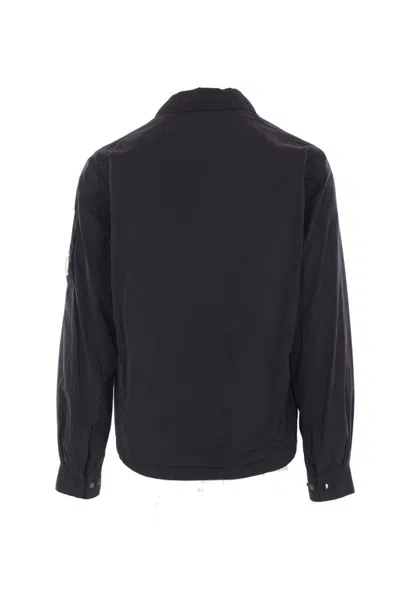 C.p. Company Lens-detailed Shirt Jacket In Black