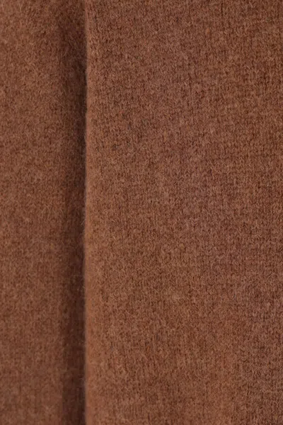 Roberto Collina Ribbed Crew Neck Sweater With Long Sleeves In Brown