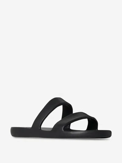 The Row Foam Rubber Dual-band Slide Sandals In Black