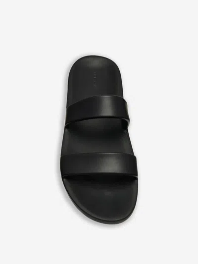 The Row Foam Rubber Dual-band Slide Sandals In Black