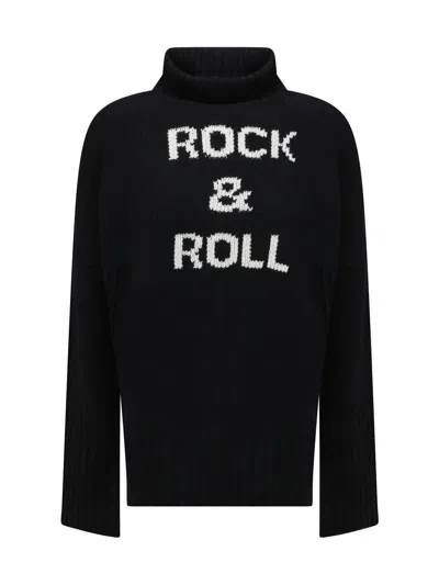 Zadig & Voltaire Womens Noir Alma Turtleneck Oversized Wool Jumper