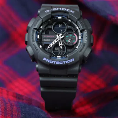 Casio G-shock Analog-digital 'black Purple' In Blue