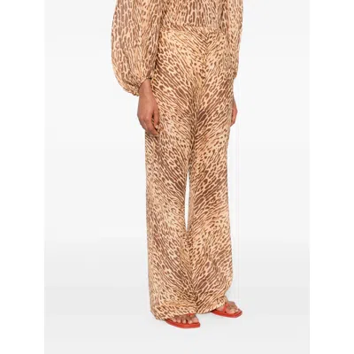Zimmermann Mid-rise Tan Leopard Cotton Cascadian Bias Pants