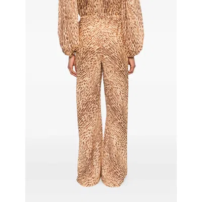 Zimmermann Mid-rise Tan Leopard Cotton Cascadian Bias Pants
