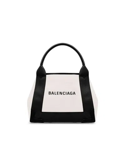 Balenciaga Canvas And Leather Navy Cabas Xs Bags