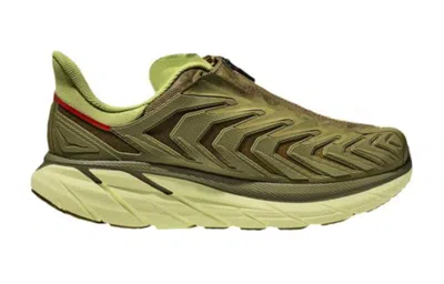 Hoka One One Project Clifton 'avocado Dark Citron' In Green