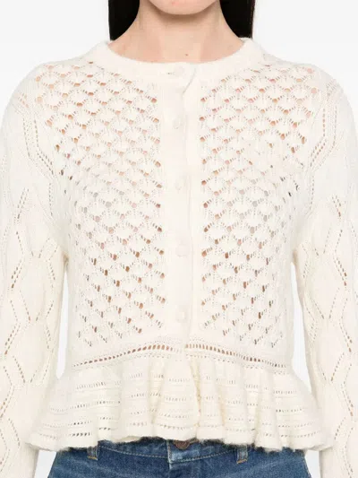 Chloé Latte-colored Crochet Cardigan In Blend In Neutral