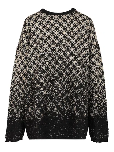 Mm6 Maison Margiela Checkered Pattern Crew Neck Knitwear