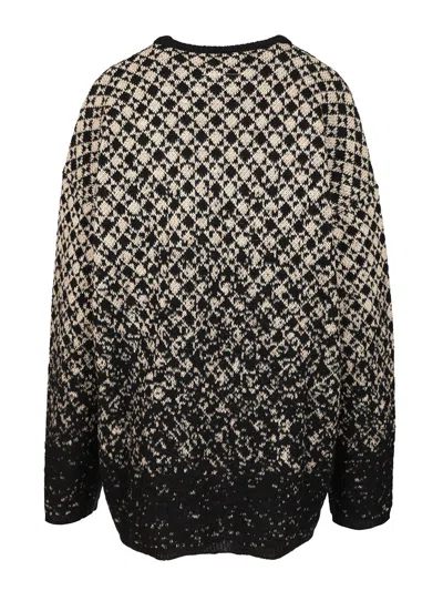 Mm6 Maison Margiela Checkered Pattern Crew Neck Knitwear